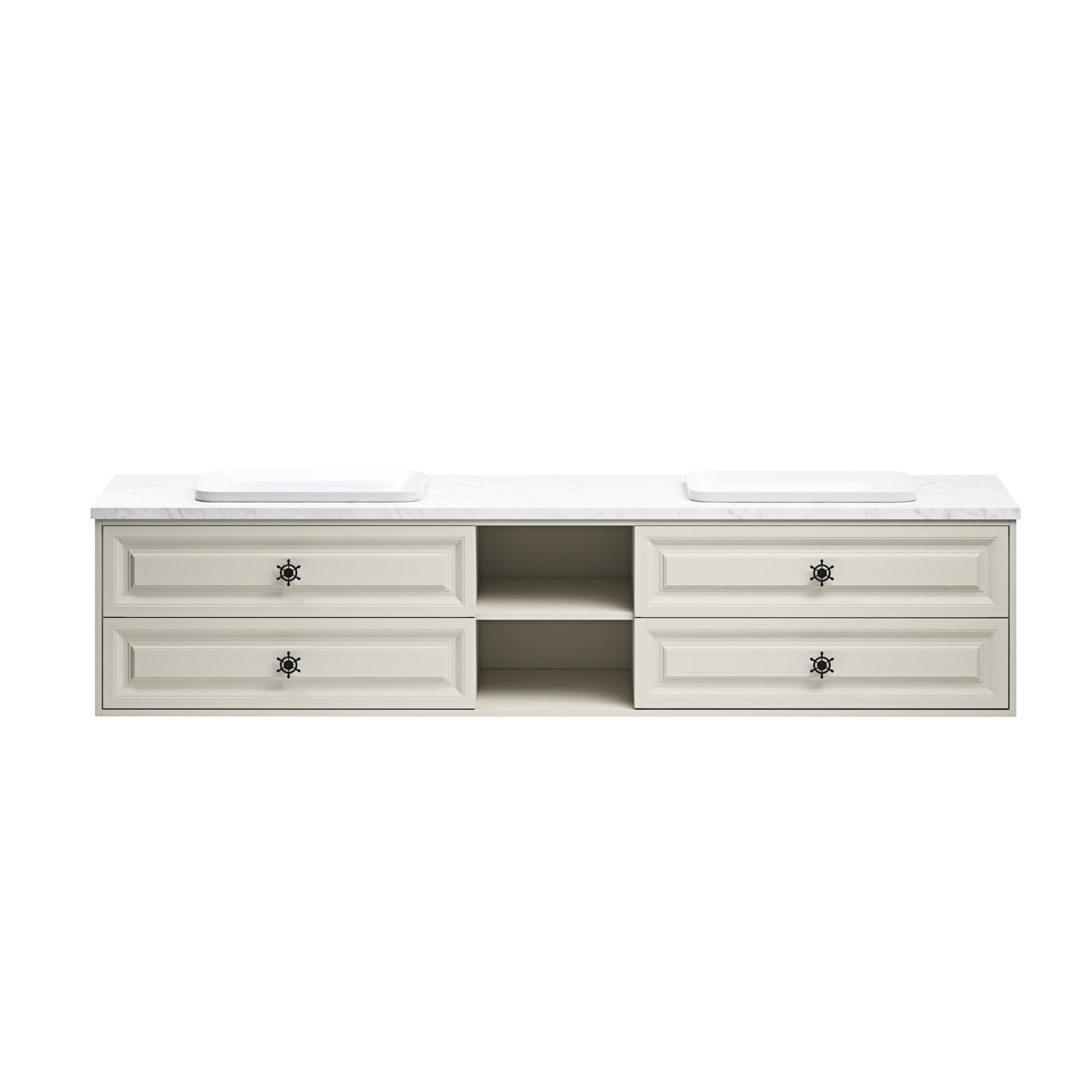 White Engineering Stone White Rectangular Double Sink Dressing Table Without Sink Manufactured Stone Khaki Engineered Stone