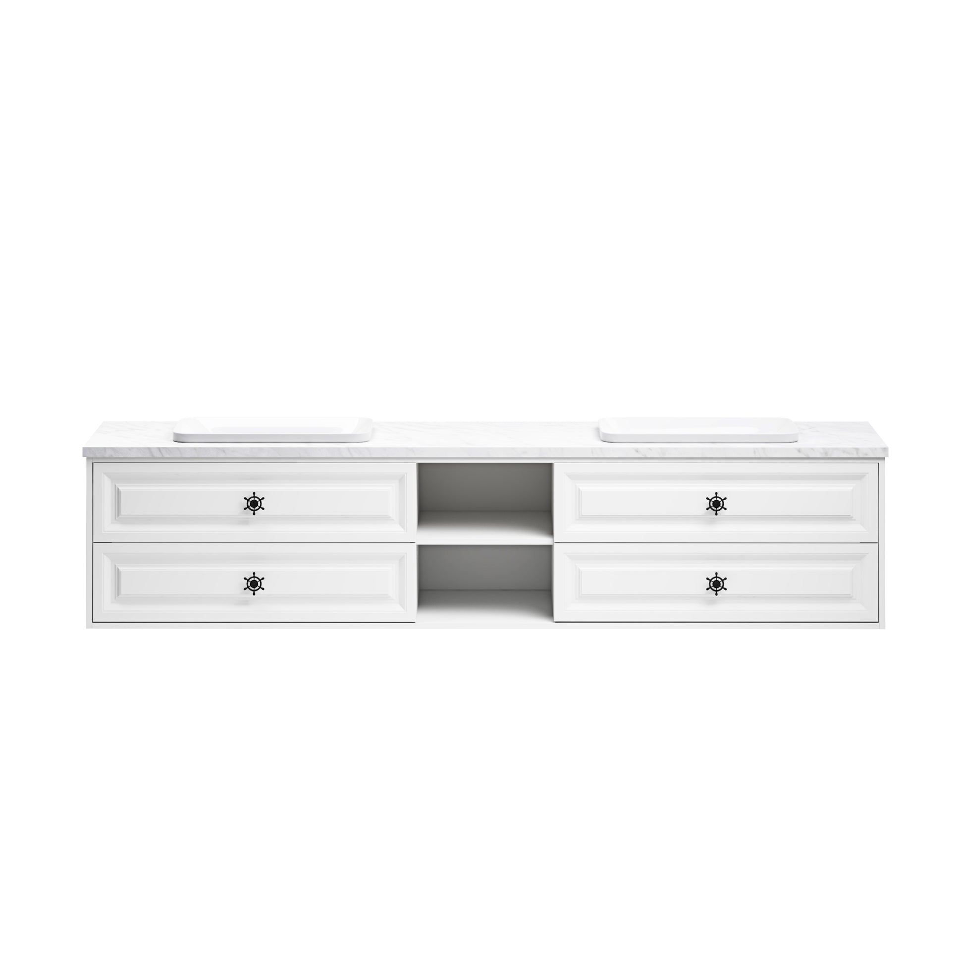 96*23*21In Wall Hung Doulble Sink Bath Vanity Cabinet Only In Bathroom Vanities Without Tops White Abs Steel Q235 Wood Pvc