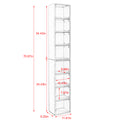 8 Tier Media Tower Rack, Cd Dvd Slim Storage Cabinet With Adjustable Shelves, Tall Narrow Bookcase Display Bookshelf For Home Office,Multi Functional Double Decker Bookcase 5 Or More Shelves White Adjustable Shelves Mdf