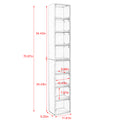 8 Tier Media Tower Rack, Cd Dvd Slim Storage Cabinet With Adjustable Shelves, Tall Narrow Bookcase Display Bookshelf For Home Office,Multi Functional Double Decker Bookcase 5 Or More Shelves Pink Adjustable Shelves Mdf