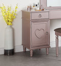 Bedroom Vanity Set W Stool Open Up Mirror Storage Space Drawers Rubber Wood Ring Pull Handles Rose Gold Color Vanity Rose Gold Bedroom Traditional Poplar Rubber Wood