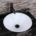 Ceramic Round Above Counter White Bathroom Sink Art Basin Bab217Mowh Gloss White Ceramic