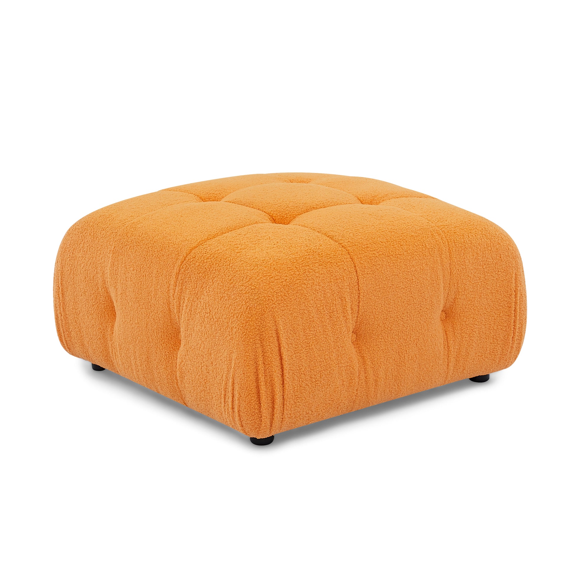 Modular Sectional Sofa, Button Tufted Designed And Diy Combination,L Shaped Couch With Reversible Ottoman, Orange Velvet Orange Velvet Wood Soft Tight Back Eucalyptus Pillow Top Arms Foam Spring