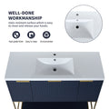 48 Inch Freestanding Bathroom Vanity With Resin Basin,48X18 Navy Blue Freestanding Plywood