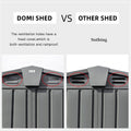Outdoor Storage Shed 6.5'X 4.2', Metal Garden Shed For Bike, Trash Can, Tools, Lawn Mowers,Galvanized Steel Outdoor Storage Cabinet With Lockable Door For Backyard, Patio, Lawn 6.5X4.2Ft, Black Black Metal