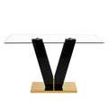 Large Modern Minimalist Rectangular Glass Dining Table For 6 8 With 0.4