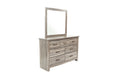 Dresser In Gray Oak Brown Gray Wood