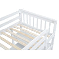 Twin Size Loft Bed With Storage Shelves And Under Bed Desk, White White Pine