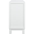 Large Storage Space Sideboard, 4 Door Buffet Cabinet With Pull Ring Handles For Living Room, Dining Room White White Mdf