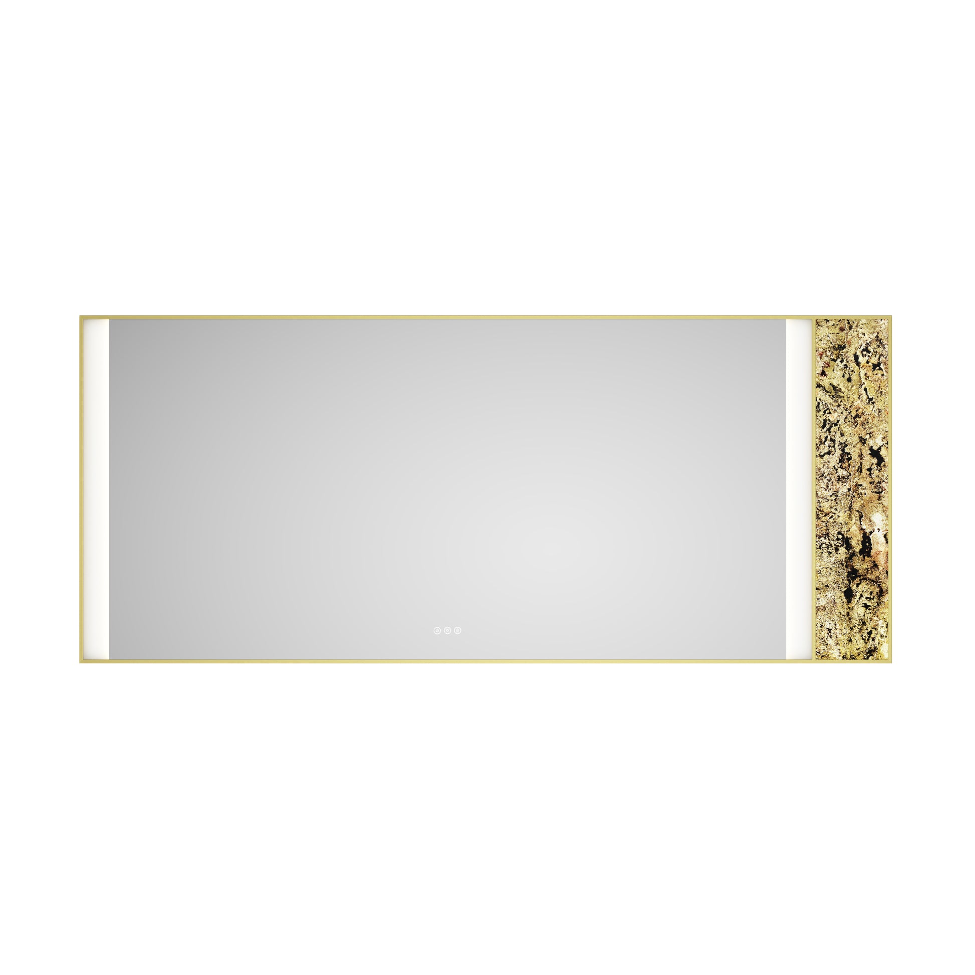 84X 36Inch Led Mirror Bathroom Vanity Mirror With Back Light, Wall Mount Anti Fog Memory Large Adjustable Vanity Mirrornatural Stone Decoration Decoration Follows Led Changes Gold Aluminium