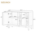 Sideboard With Glass Doors, 3 Door Mirrored Buffet Cabinet With Silver Handle For Living Room, Hallway, Dining Room Champagne Gold Champagne Mdf