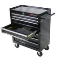 7 Drawers Multifunctional Tool Cart With Wheels Black Black Steel