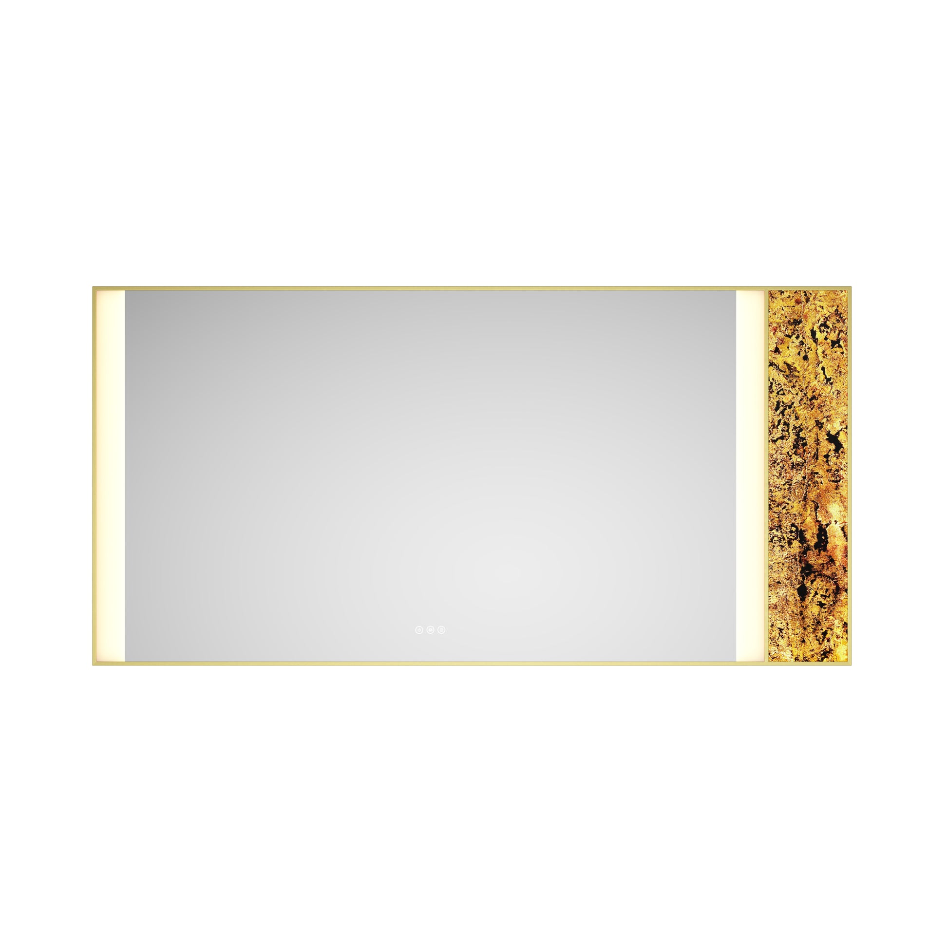 72X 36Inch Led Mirror Bathroom Vanity Mirror With Back Light, Wall Mount Anti Fog Memory Large Adjustable Vanity Mirrornatural Stone Decoration Decoration Follows Led Changes Gold Aluminium