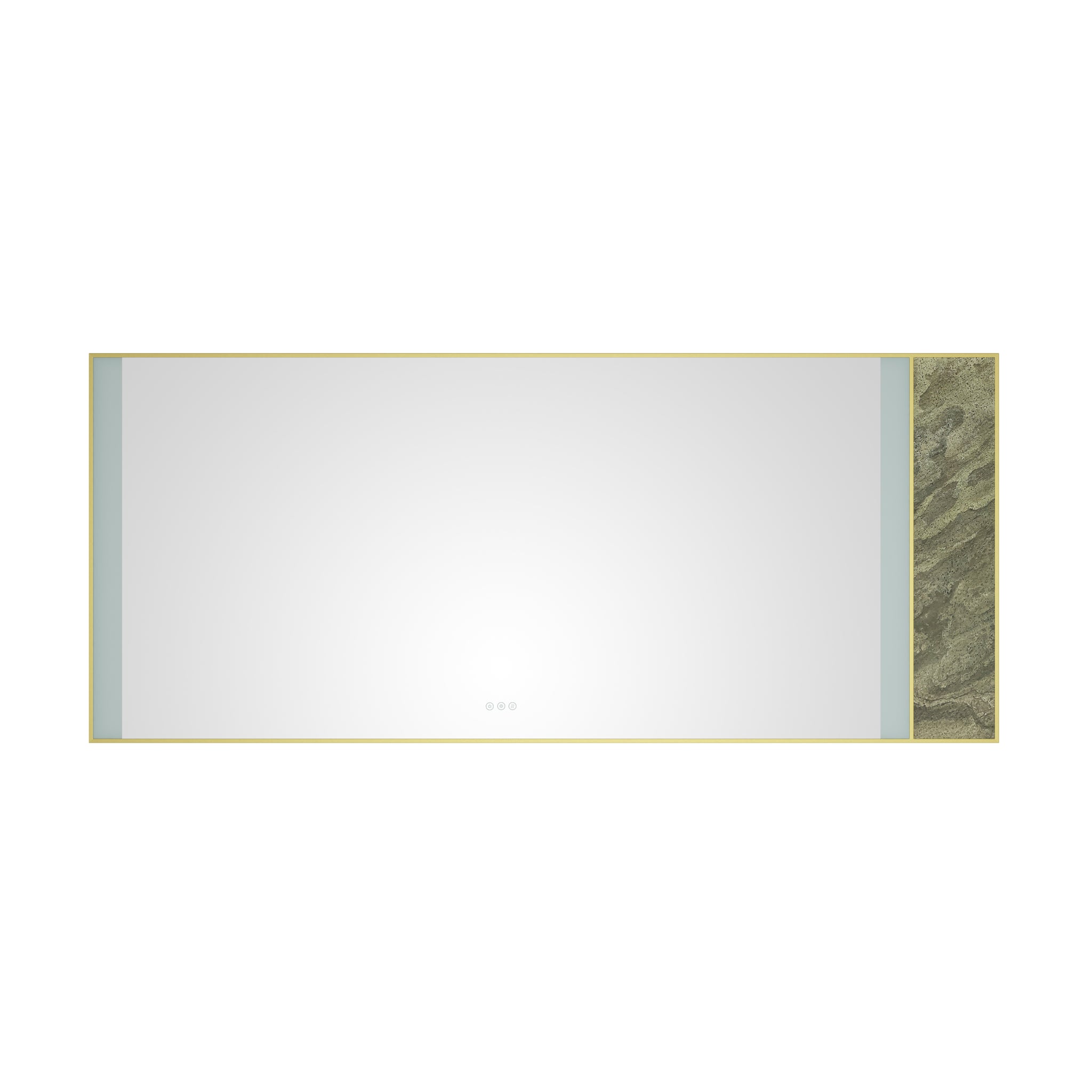 84X 36Inch Led Mirror Bathroom Vanity Mirror With Back Light, Wall Mount Anti Fog Memory Large Adjustable Vanity Mirror Natural Stone Decoration Decoration Follows Led Changes Gold Aluminium