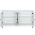 Large Storage Space Sideboard, 4 Door Buffet Cabinet With Pull Ring Handles For Living Room, Dining Room White White Mdf