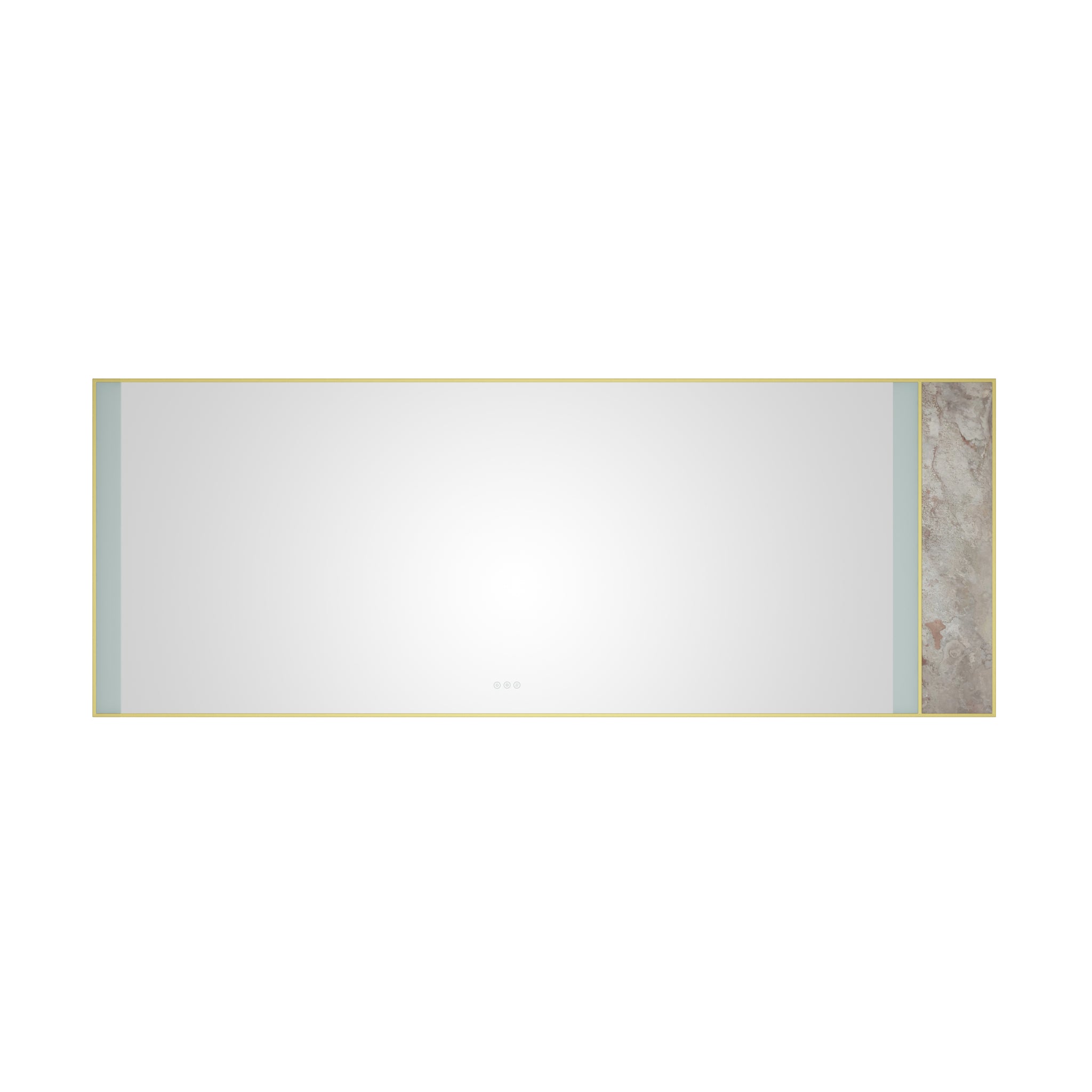 96X 36Inch Led Mirror Bathroom Vanity Mirror With Back Light, Wall Mount Anti Fog Memory Large Adjustable Vanity Mirrornatural Stone Decoration Decoration Follows Led Changes Gold Aluminium