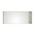 84X 36Inch Led Mirror Bathroom Vanity Mirror With Back Light, Wall Mount Anti Fog Memory Large Adjustable Vanity Mirrornatural Stone Decoration Decoration Follows Led Changes Gold Aluminium