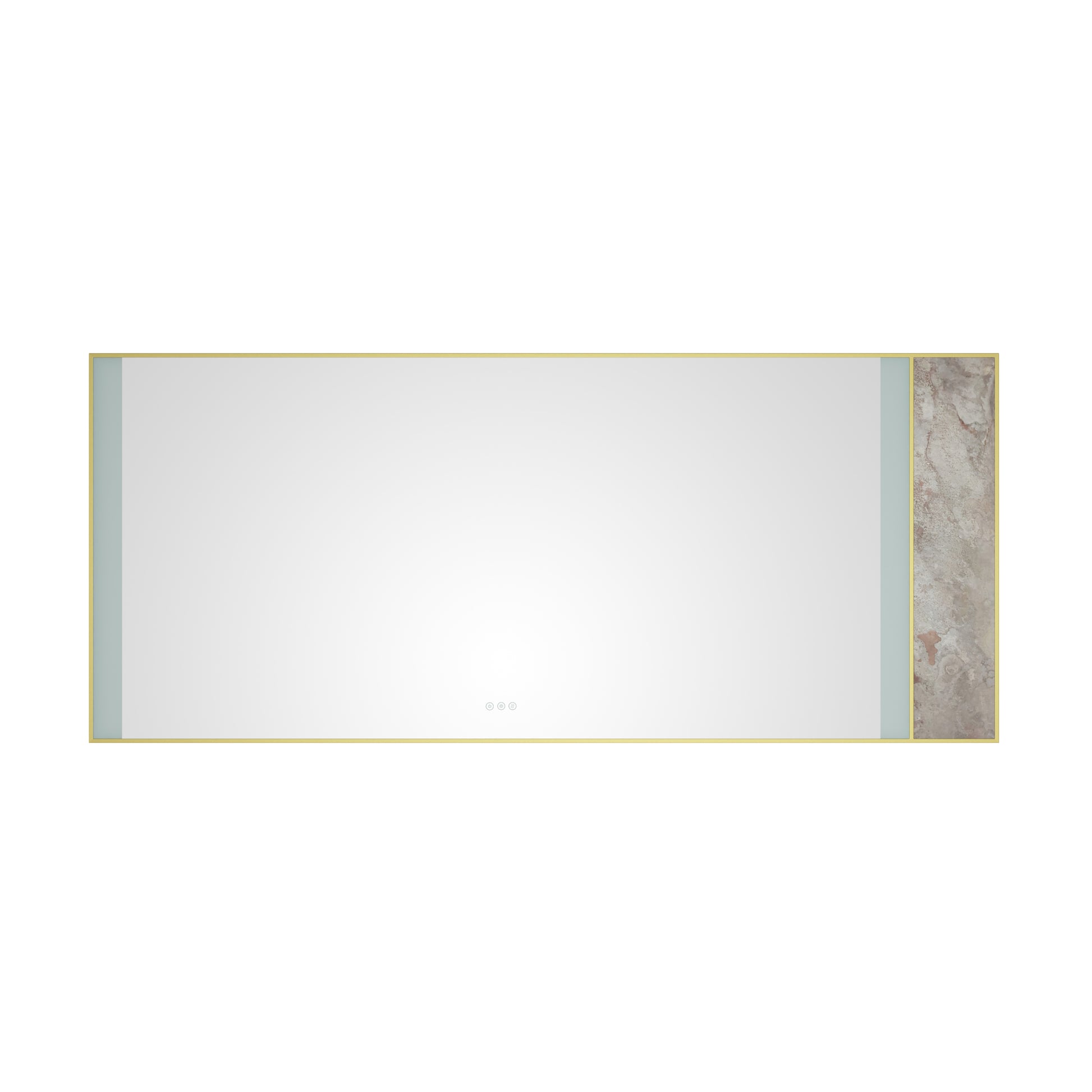 84X 36Inch Led Mirror Bathroom Vanity Mirror With Back Light, Wall Mount Anti Fog Memory Large Adjustable Vanity Mirrornatural Stone Decoration Decoration Follows Led Changes Gold Aluminium