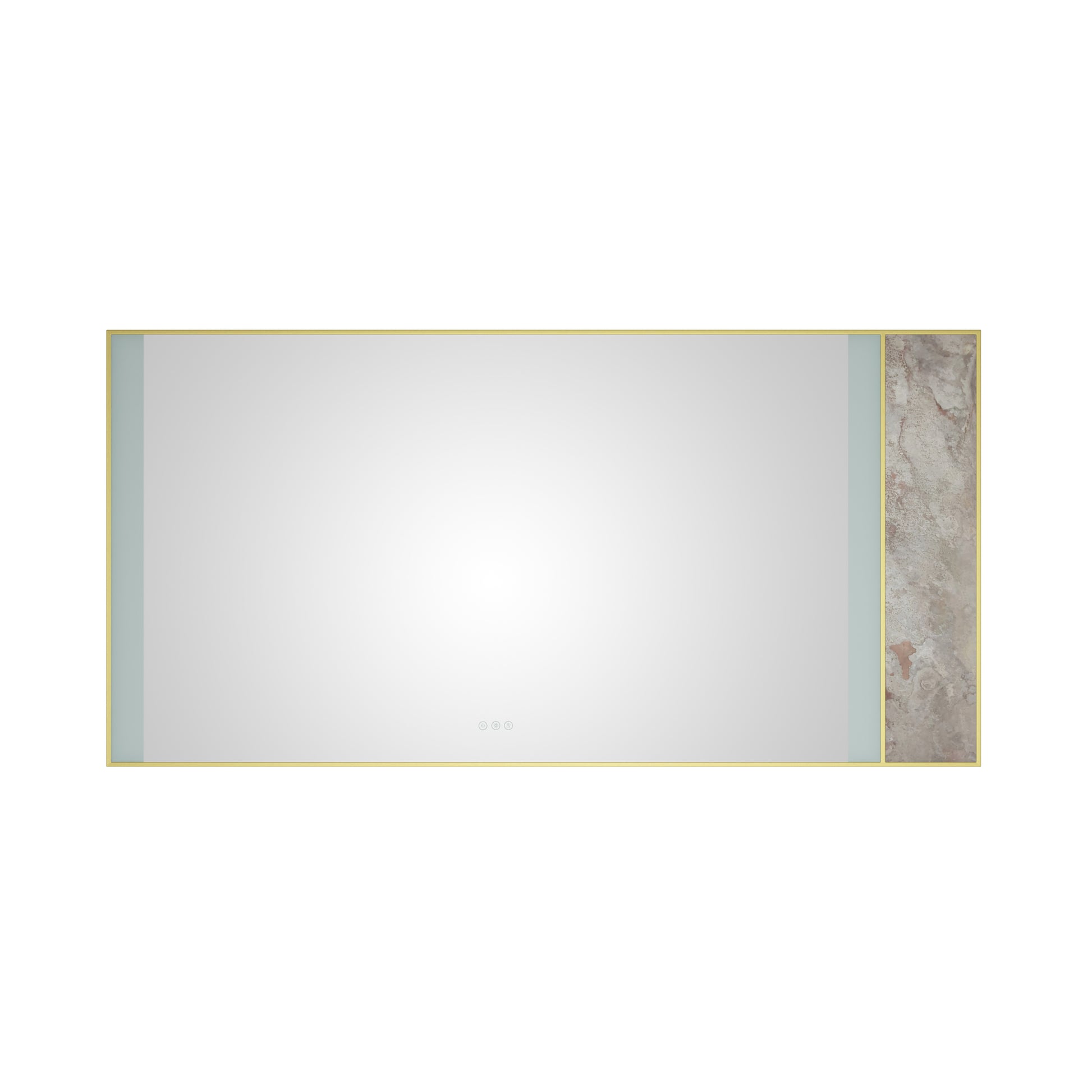 72X 36Inch Led Mirror Bathroom Vanity Mirror With Back Light, Wall Mount Anti Fog Memory Large Adjustable Vanity Mirrornatural Stone Decoration Decoration Follows Led Changes Gold Aluminium