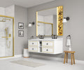 Wall Hung Doulble Sink Bath Vanity Cabinet Only In Bathroom Vanities Without Tops White Abs Steel Q235 Wood Pvc