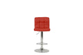 Bar Stool In Red, Chrome Red Leather