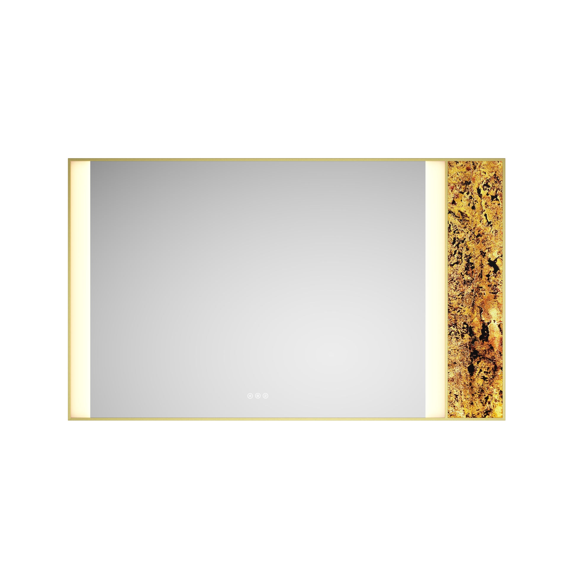 60 X 36Inch Led Mirror Bathroom Vanity Mirror With Back Light, Wall Mount Anti Fog Memory Large Adjustable Vanity Mirrornatural Stone Decoration Decoration Follows Led Changes Gold Aluminium