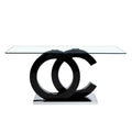Large Modern Minimalist Rectangular Glass Dining Table For 6 8 With 0.39