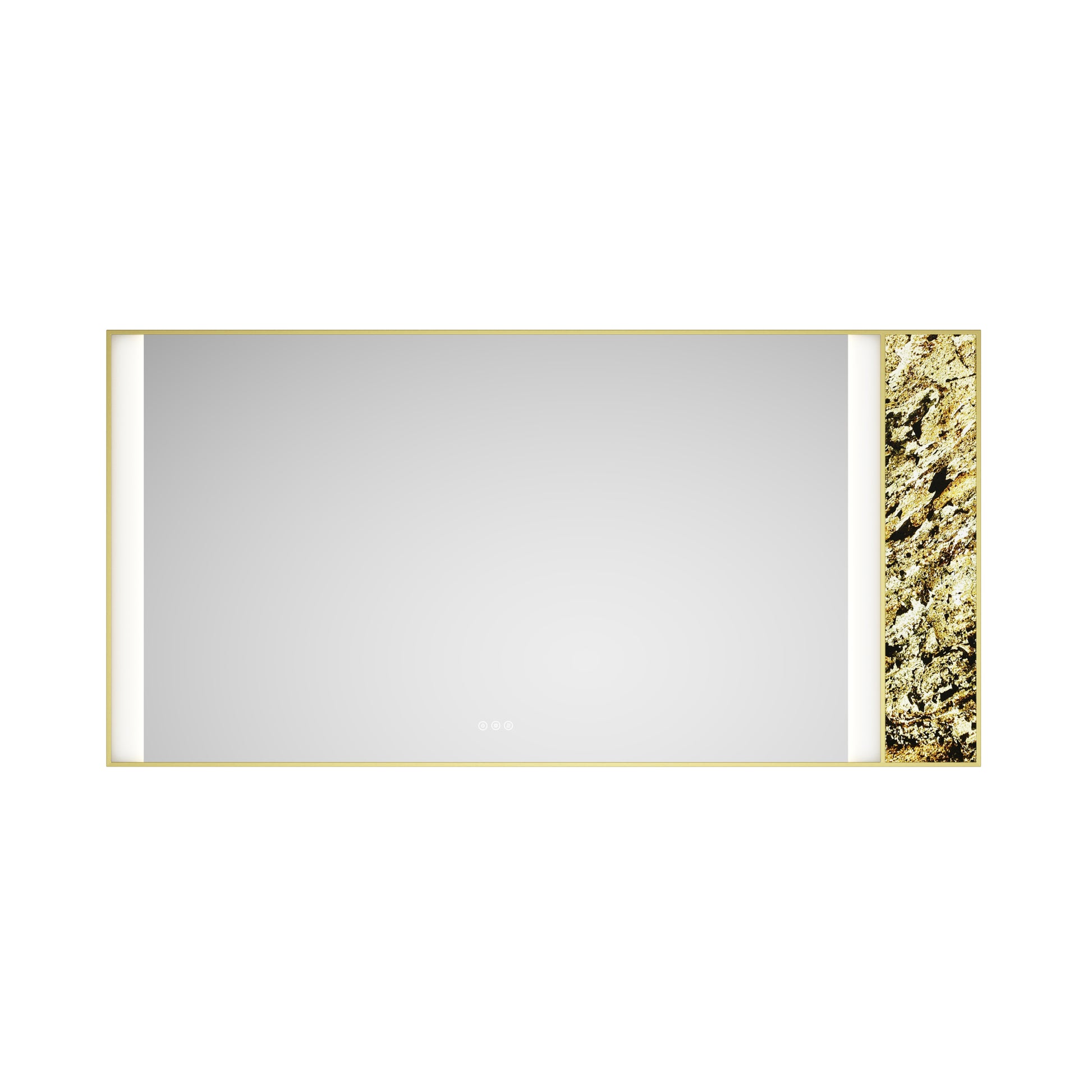 72X 36Inch Led Mirror Bathroom Vanity Mirror With Back Light, Wall Mount Anti Fog Memory Large Adjustable Vanity Mirrornatural Stone Decoration Decoration Follows Led Changes Gold Aluminium