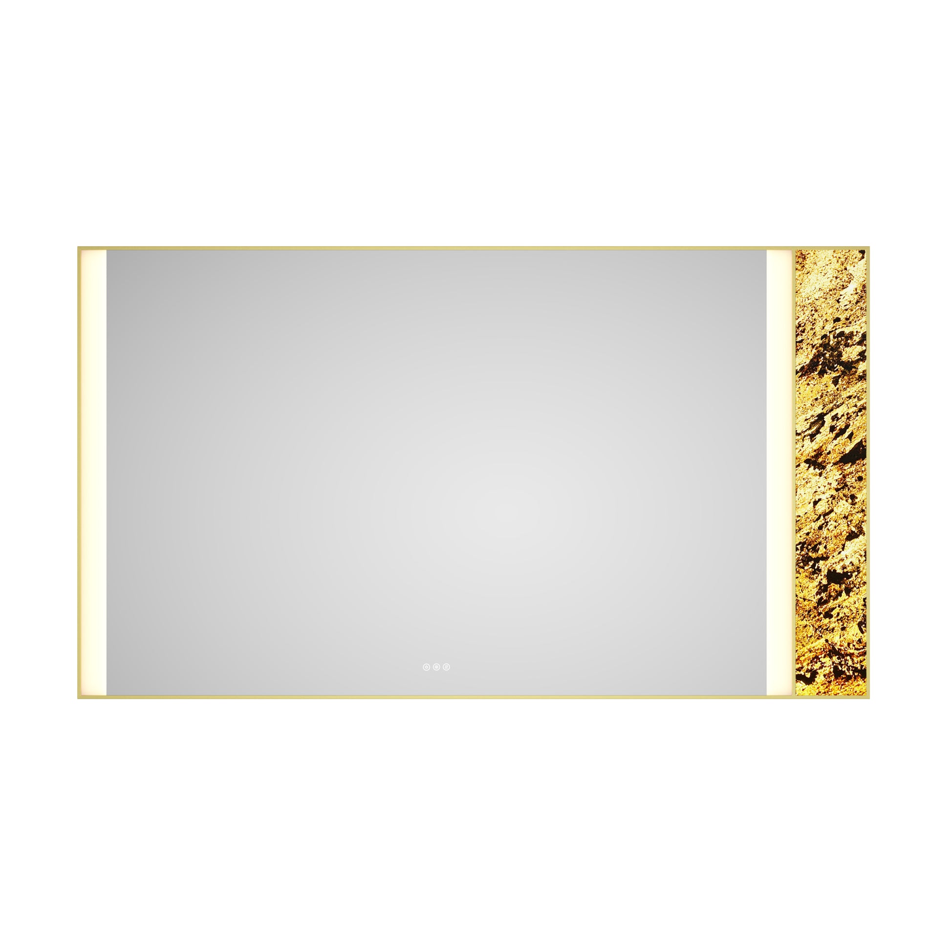 84X 48Inch Led Mirror Bathroom Vanity Mirror With Back Light, Wall Mount Anti Fog Memory Large Adjustable Vanity Mirrornatural Stone Decoration Decoration Follows Led Changes Gold Aluminium