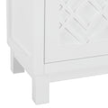 Large Storage Space Sideboard, 4 Door Buffet Cabinet With Pull Ring Handles For Living Room, Dining Room White White Mdf