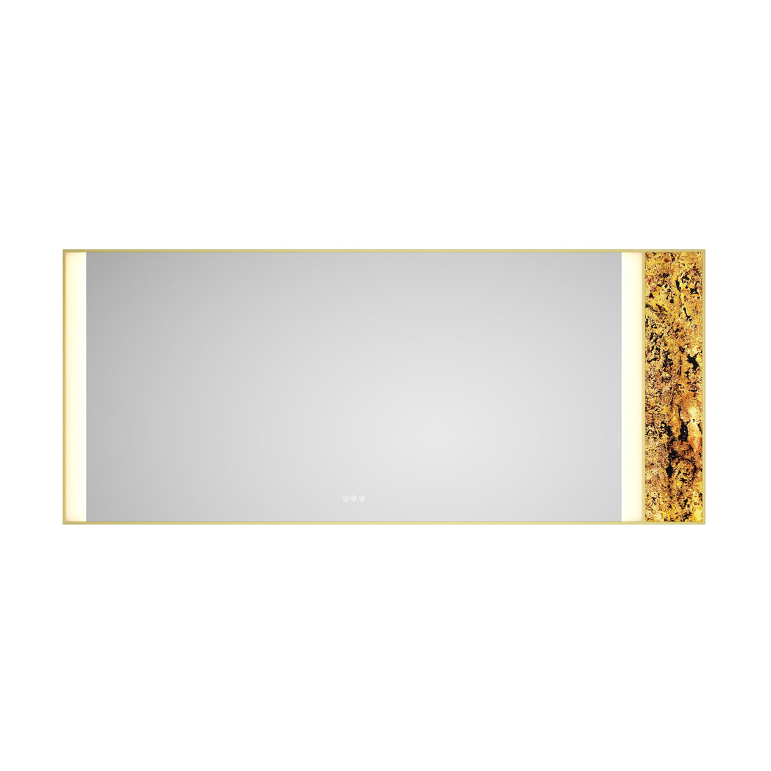 84X 36Inch Led Mirror Bathroom Vanity Mirror With Back Light, Wall Mount Anti Fog Memory Large Adjustable Vanity Mirrornatural Stone Decoration Decoration Follows Led Changes Gold Aluminium