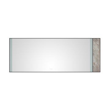 96X 36Inch Led Mirror Bathroom Vanity Mirror With Back Light, Wall Mount Anti Fog Memory Large Adjustable Vanity Mirrornatural Stone Decoration Decoration Follows Led Changes Matt Black Aluminium