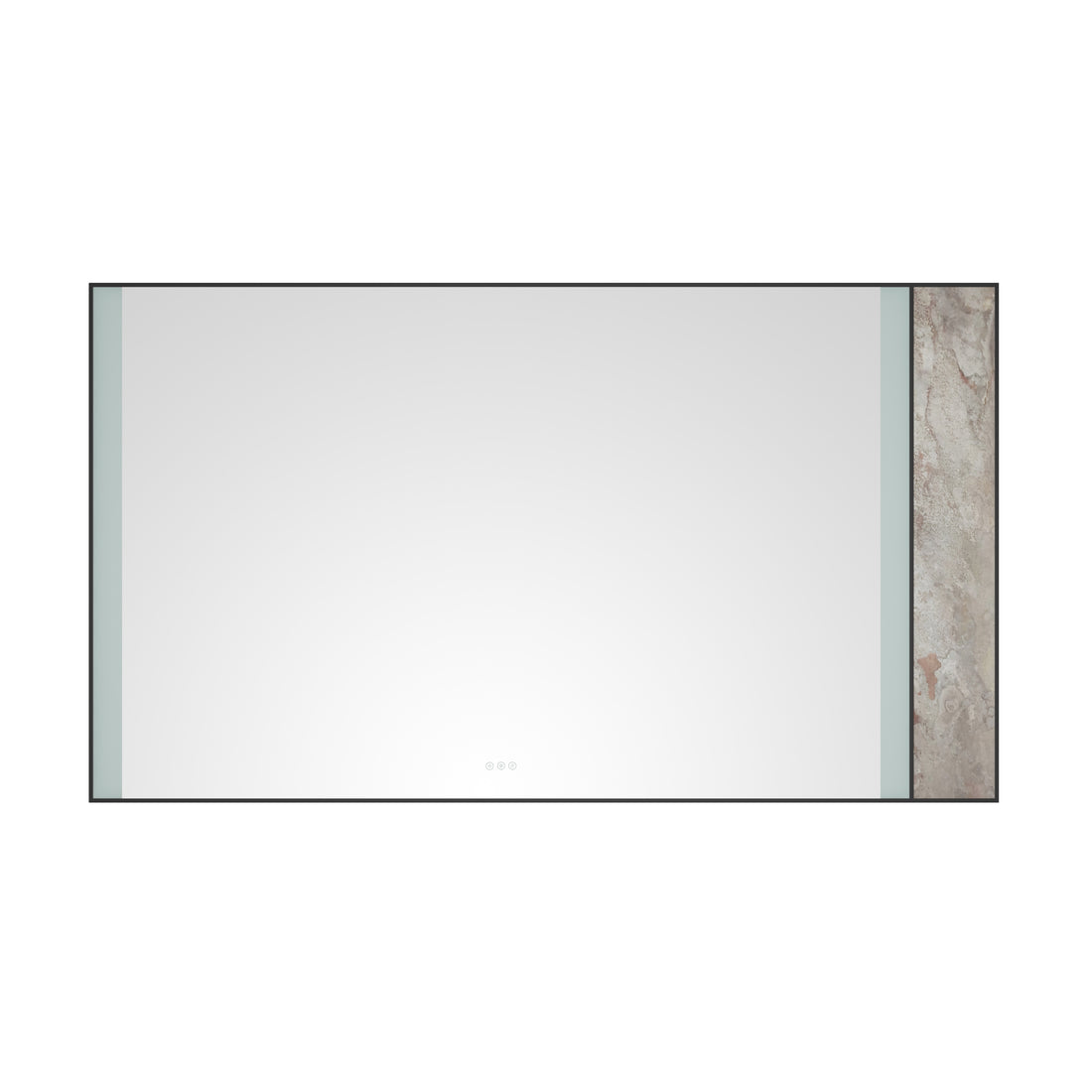 84X 48Inch Led Mirror Bathroom Vanity Mirror With Back Light, Wall Mount Anti Fog Memory Large Adjustable Vanity Mirrornatural Stone Decoration Decoration Follows Led Changes Matt Black Aluminium