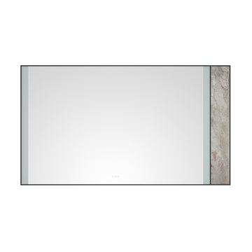 84X 48Inch Led Mirror Bathroom Vanity Mirror With Back Light, Wall Mount Anti Fog Memory Large Adjustable Vanity Mirrornatural Stone Decoration Decoration Follows Led Changes Matt Black Aluminium