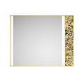 60In. W X 48 In. H Led Lighted Bathroom Wall Mounted Mirror With High Lumen Anti Fog Separately Control Natural Stone Decoration Decoration Follows Led Changesbedroom Full Length Mirror Bathroom L Gold Aluminium