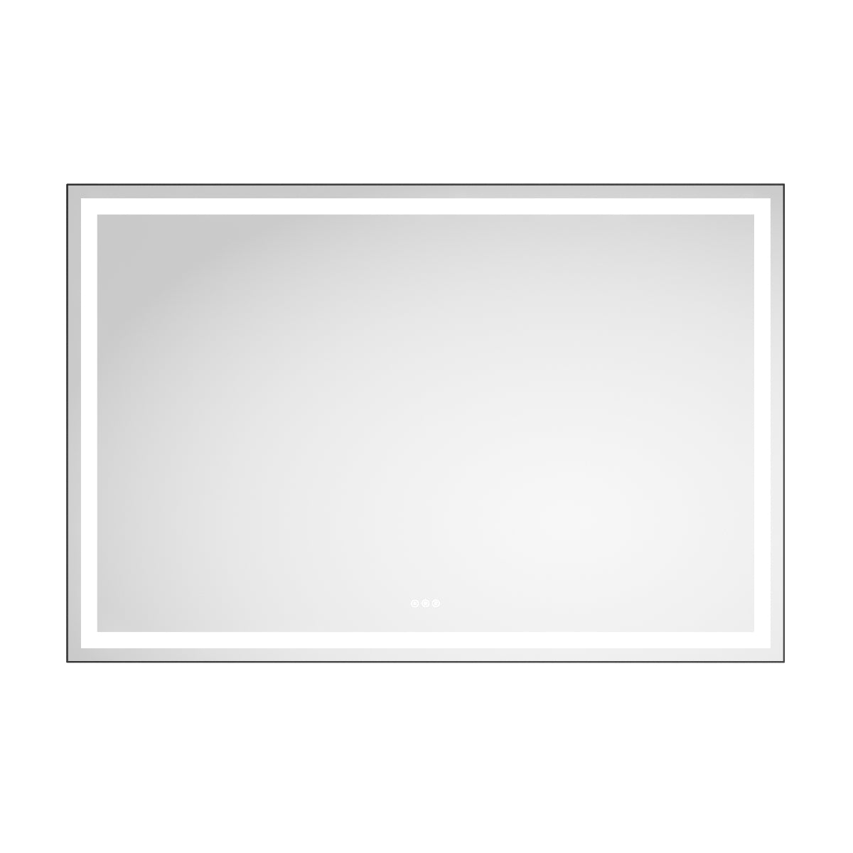 84In. W X 48In. H Oversized Rectangular Black Framed Led Mirror Anti Fog Dimmable Wall Mount Bathroom Vanity Mirror Hd Wall Mirror Kit For Gym And Dance Studio 48X 84Inches With Safety Ba Matte Black Aluminium