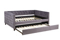 Sofa Bed With Wheels, Upgraded Velvet Upholstered Sofa Bed, With Button And Copper Nail On Square Arms,Bedroom Living Room Furniture Gray,Full,82.75