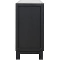 Large Storage Space Sideboard, 4 Door Buffet Cabinet With Pull Ring Handles For Living Room, Dining Room Black Black Mdf