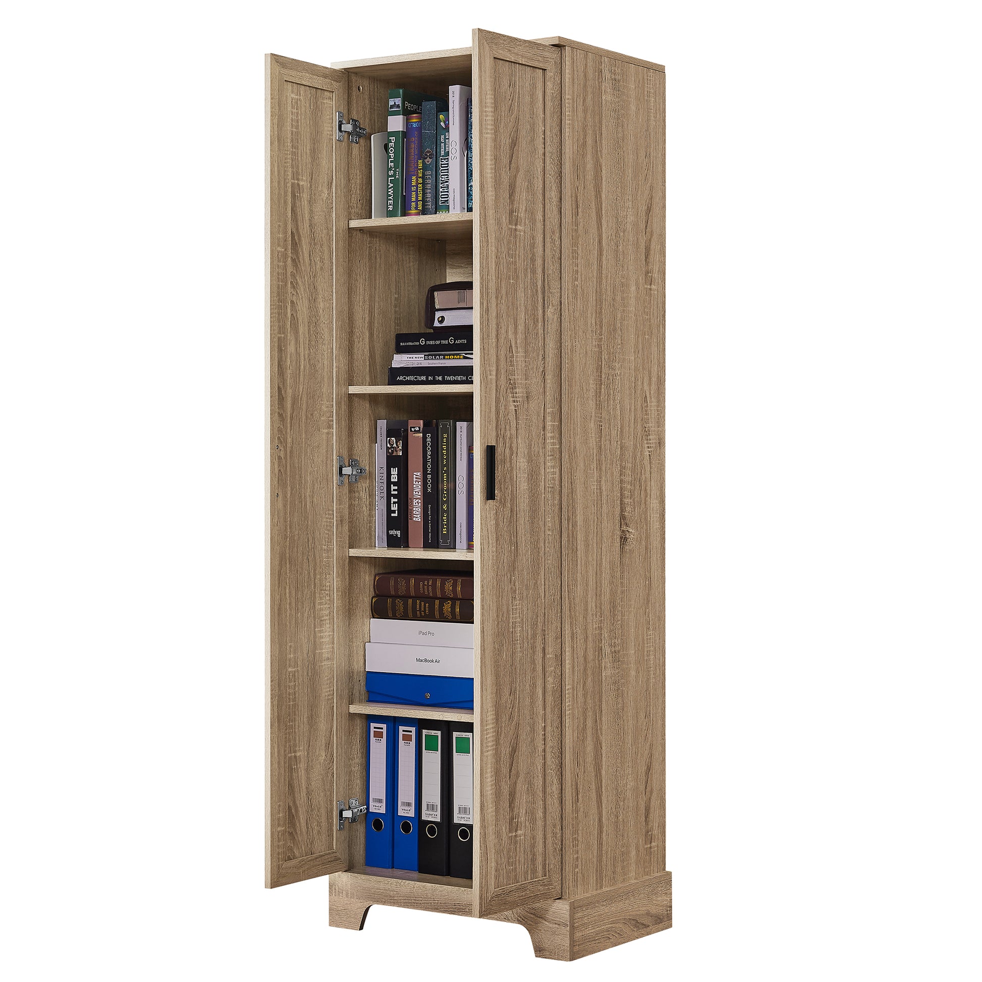 Storage Cabinet With Two Doors For Bathroom, Office, Adjustable Shelf, Mdf Board, Brown Old Sku:Wf302824Aad Brown Mdf