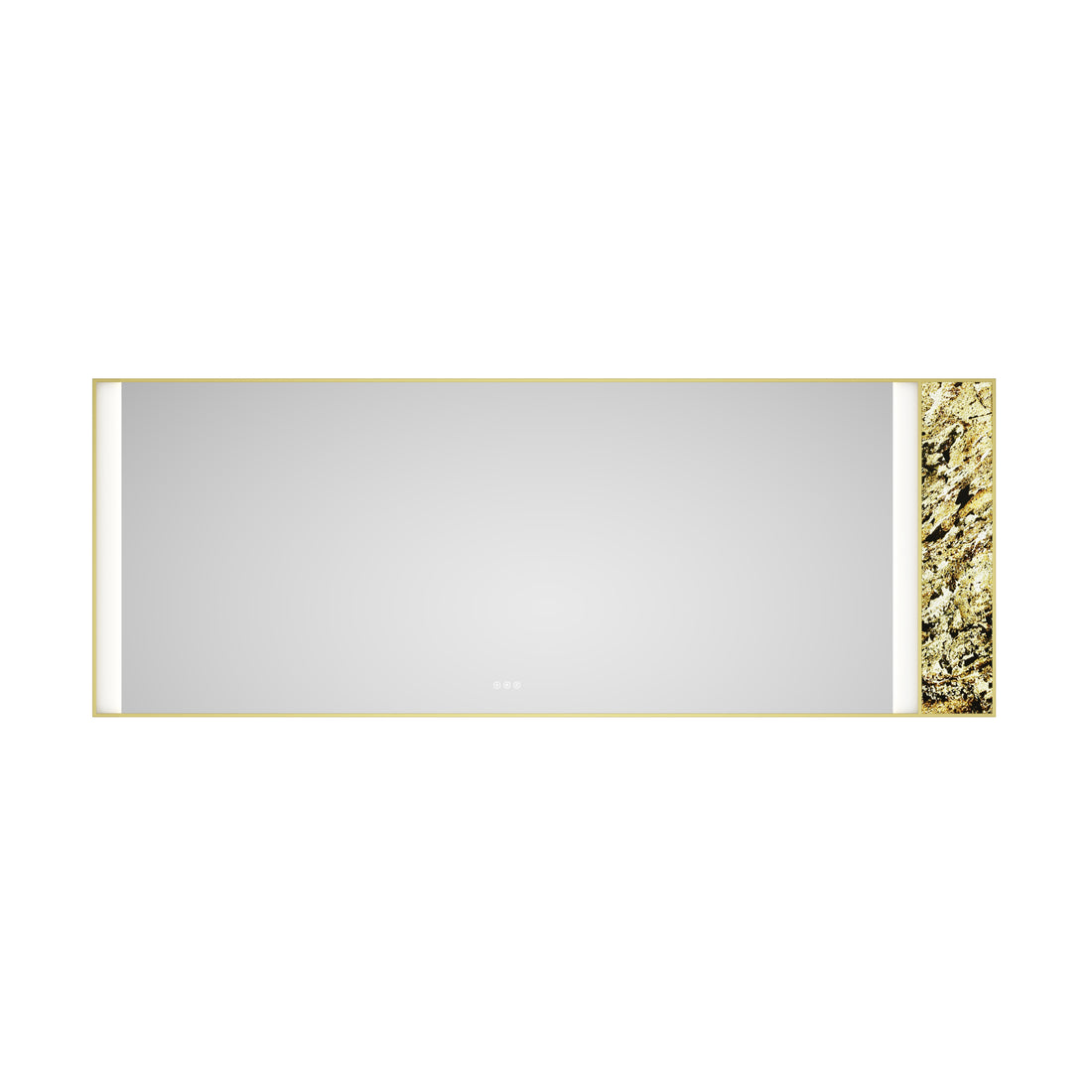 96X 36Inch Led Mirror Bathroom Vanity Mirror With Back Light, Wall Mount Anti Fog Memory Large Adjustable Vanity Mirrornatural Stone Decoration Decoration Follows Led Changes Gold Aluminium