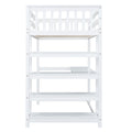 Twin Size Loft Bed With Storage Shelves And Under Bed Desk, White White Pine