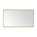 96In. W X 48In. H Metal Framed Bathroom Mirror For Wall, X Inch Rectangle Mirror, Bathroom Vanity Mirror Farmhouse, Anti Rust, Hangs Horizontally Or Vertiy Gold Aluminium