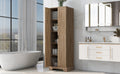 Storage Cabinet With Two Doors For Bathroom, Office, Adjustable Shelf, Mdf Board, Brown Old Sku:Wf302824Aad Brown Mdf