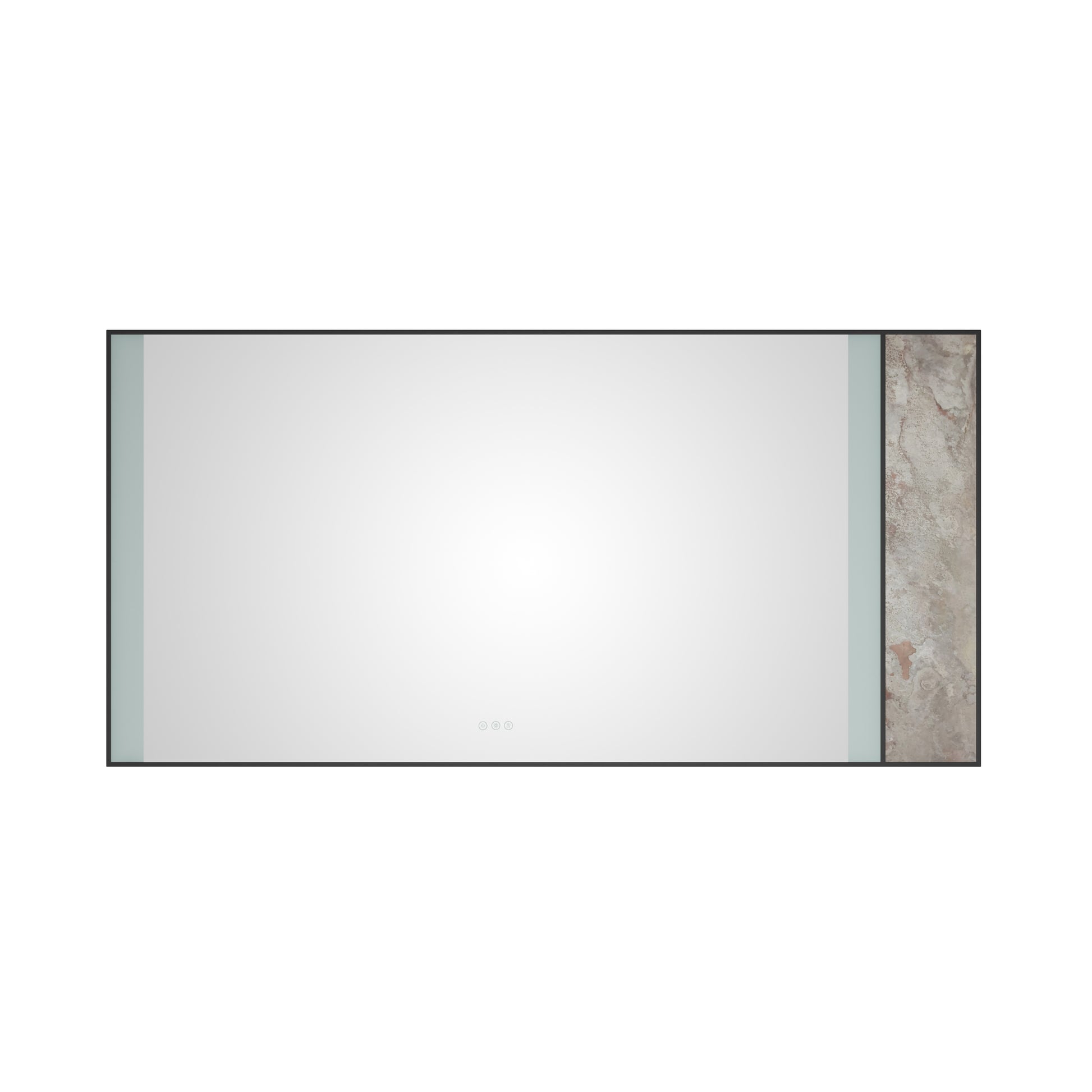 72X 36Inch Led Mirror Bathroom Vanity Mirror With Back Light, Wall Mount Anti Fog Memory Large Adjustable Vanity Mirrornatural Stone Decoration Decoration Follows Led Changes Matte Black Aluminium