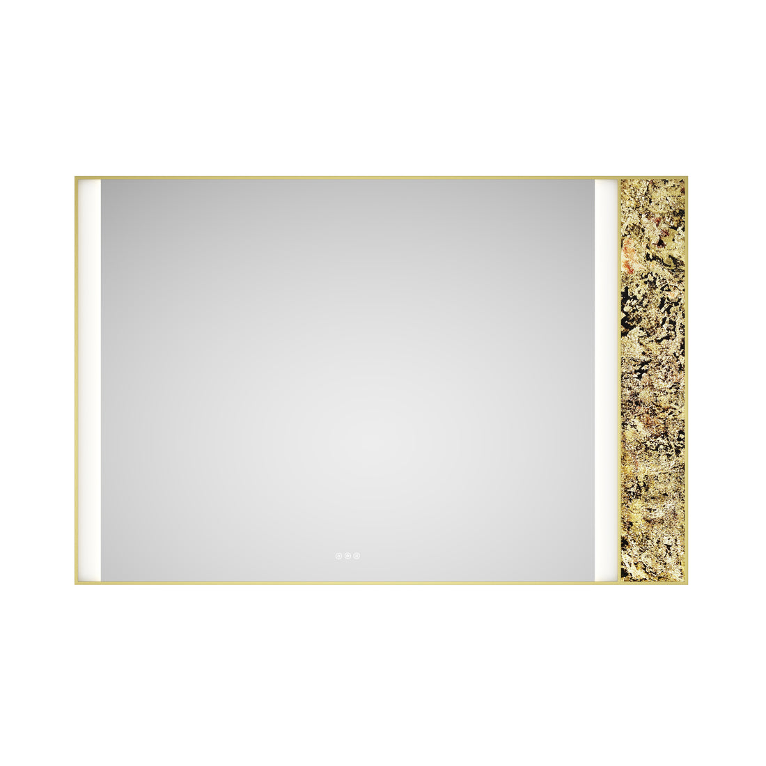 72X 48Inch Led Mirror Bathroom Vanity Mirror With Back Light, Wall Mount Anti Fog Memory Large Adjustable Vanity Mirrornatural Stone Decoration Decoration Follows Led Changes Gold Aluminium