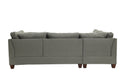 3 Pc Sectional In Gray Gray Fabric