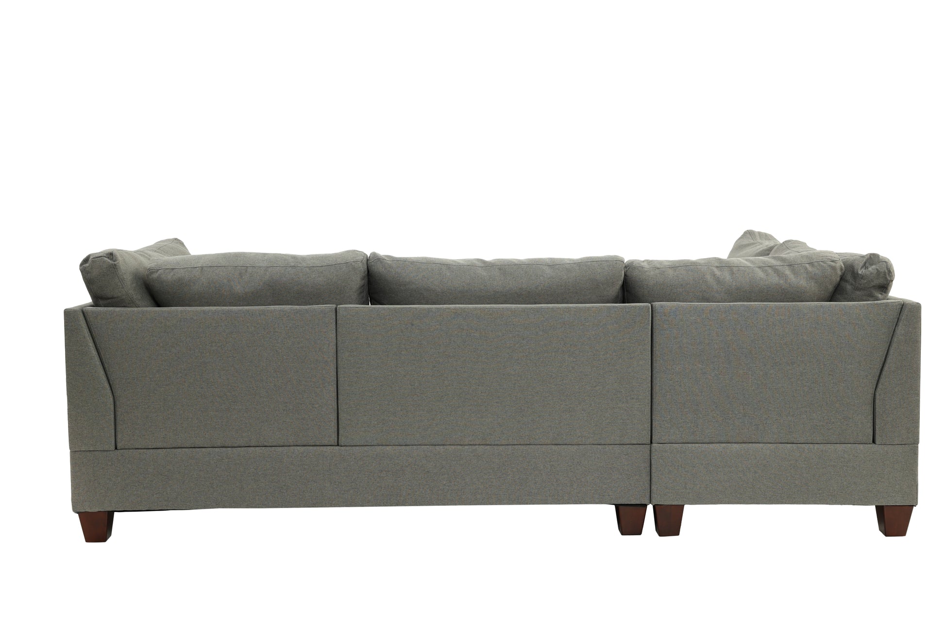 3 Pc Sectional In Gray Gray Fabric