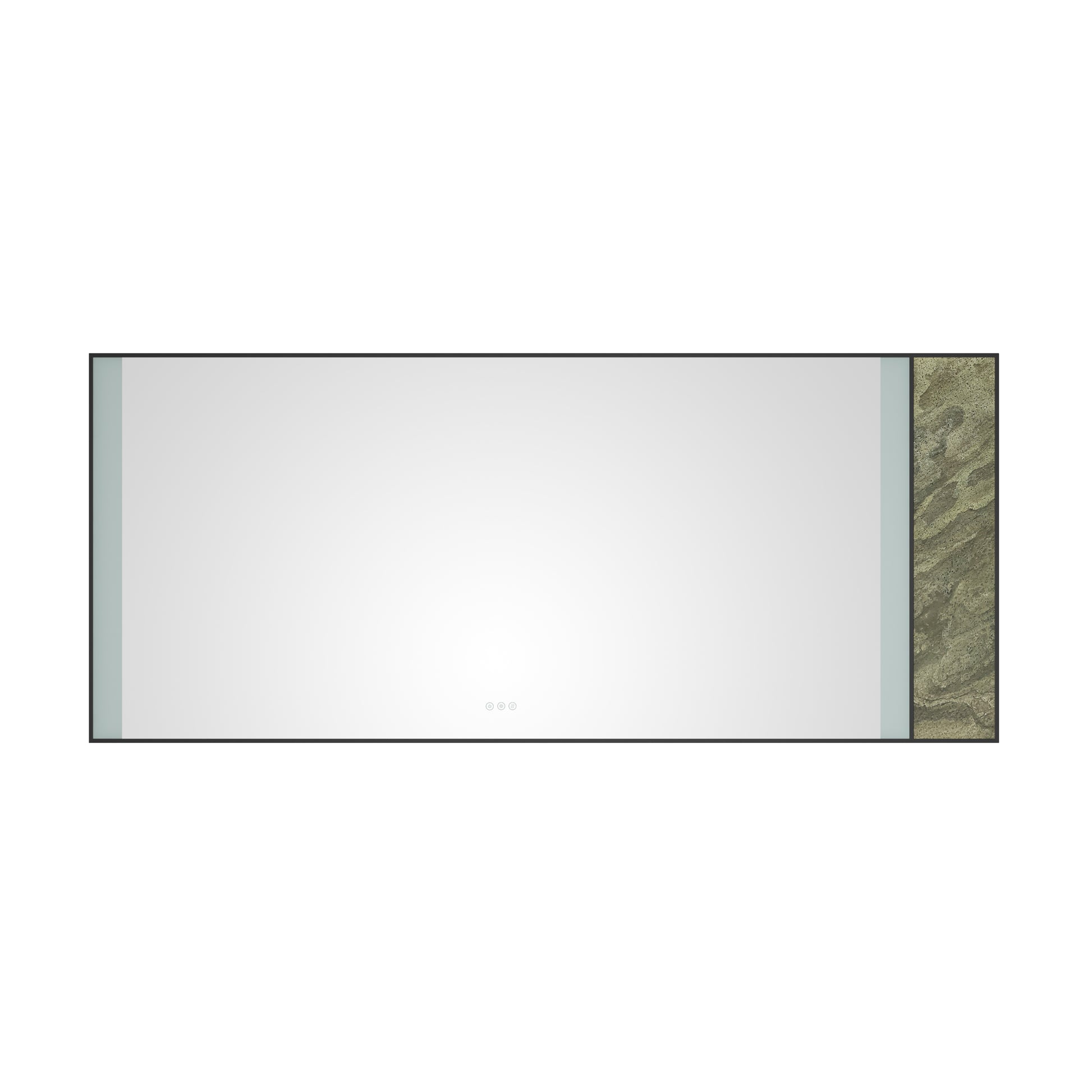 84X 36Inch Led Mirror Bathroom Vanity Mirror With Back Light, Wall Mount Anti Fog Memory Large Adjustable Vanity Mirrornatural Stone Decoration Decoration Follows Led Changes Matt Black Aluminium