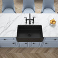 Inch White Farmhouse Sink Deep Apron Sink Undermount Farmhouse Kitchen Sink Single Farm Sink Matt Black Fireclay