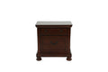 Nightstand In Antique Cherry Dark Brown Wood